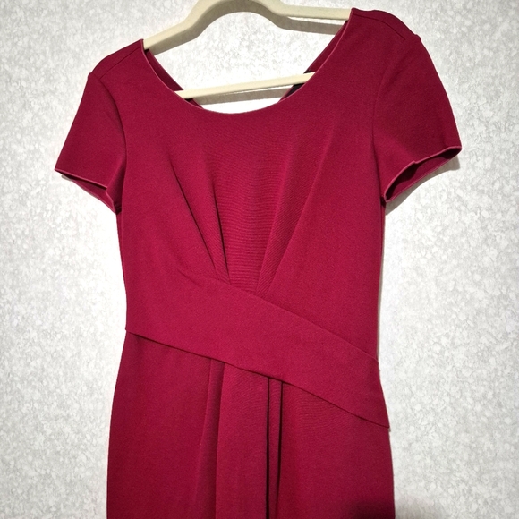 EMPORIO ARMANI  Red Ruched Wrap Midi Dress..SIZE:40 - Picture 4 of 16